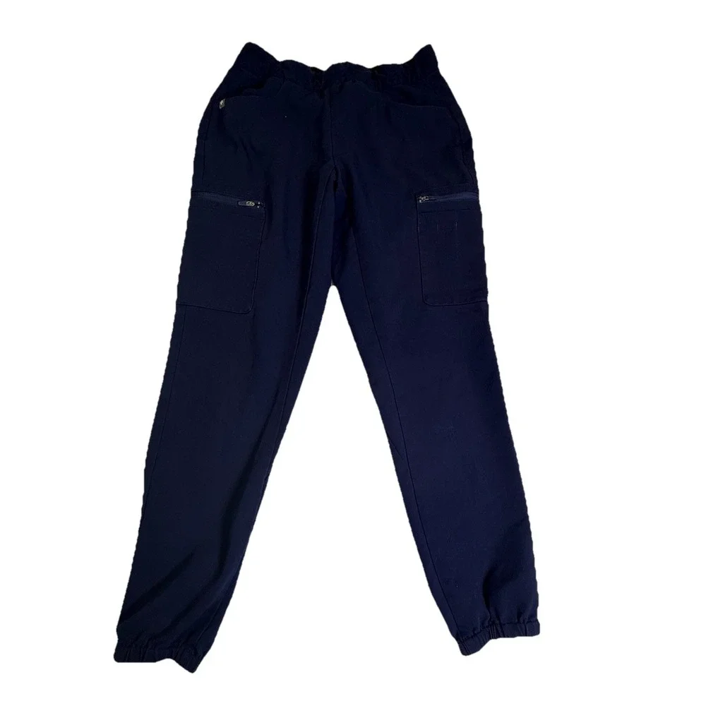 Figs Women's Navy-Blue Kade Cargo Scrub Pants Size S